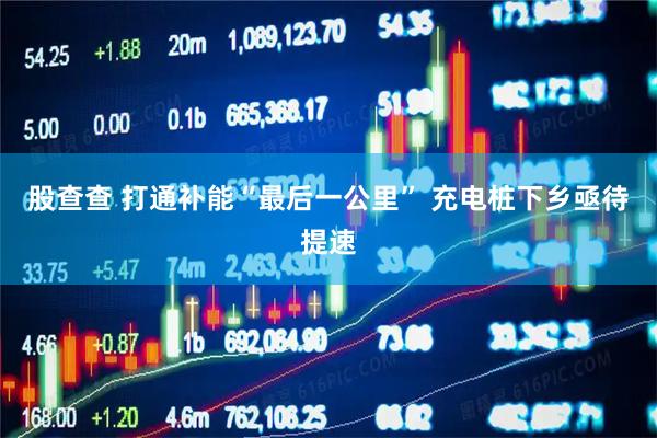 股查查 打通补能“最后一公里” 充电桩下乡亟待提速