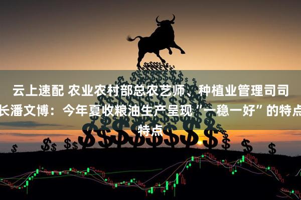 云上速配 农业农村部总农艺师、种植业管理司司长潘文博：今年夏收粮油生产呈现“一稳一好”的特点
